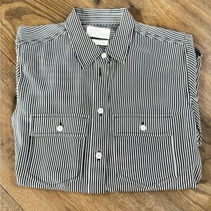 J. Crew Black and White Silk Shirt